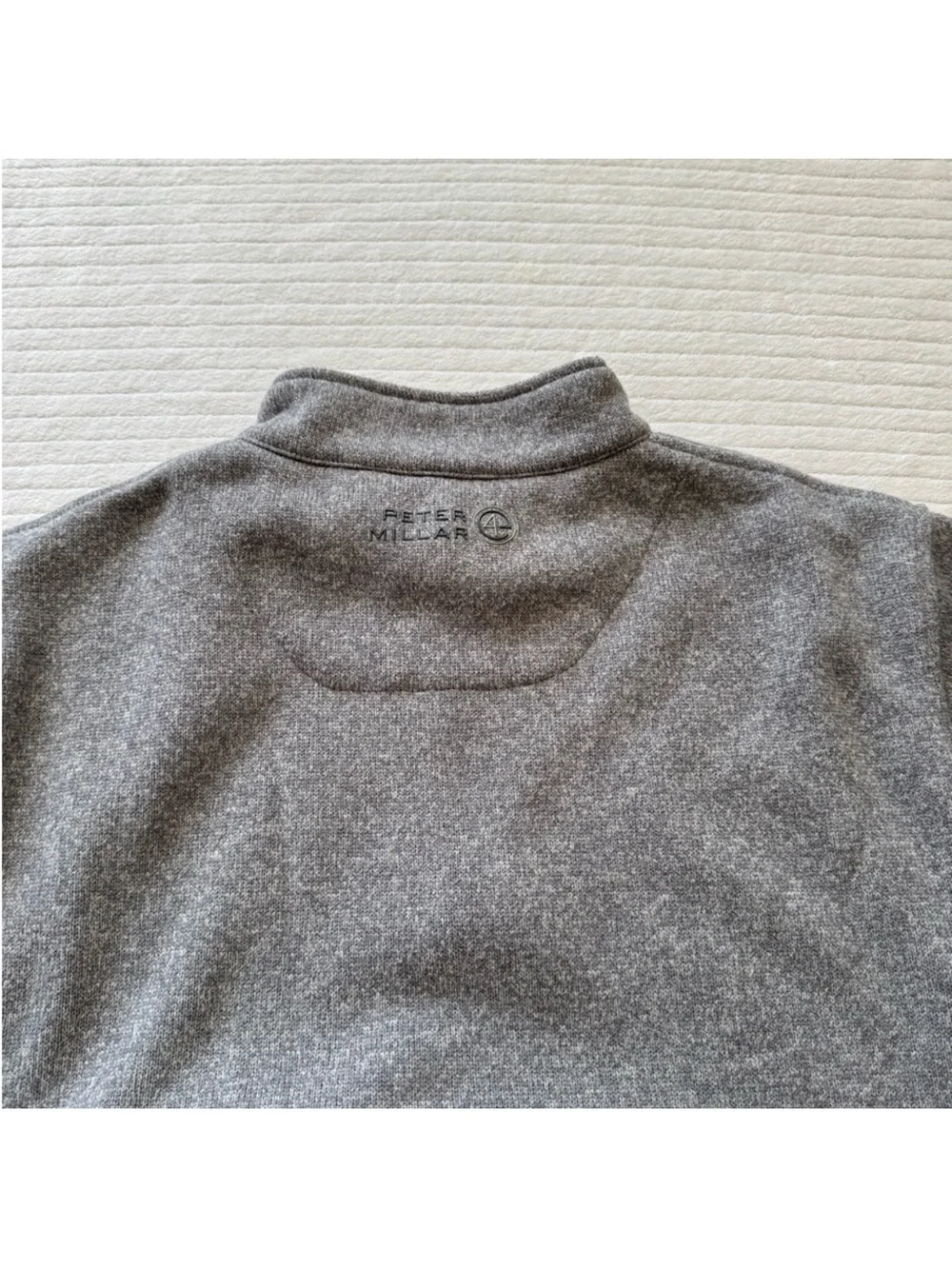 Peter Millar Gray Heather Quarter-Zip Fleece Pullover